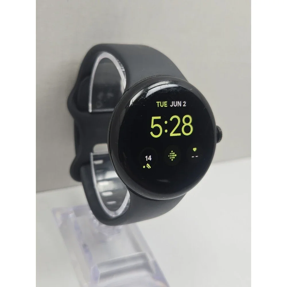 Google Pixel Watch 1st Gen GWT9R LTE 4G Black Smartwatch Fitbit Tested - Read